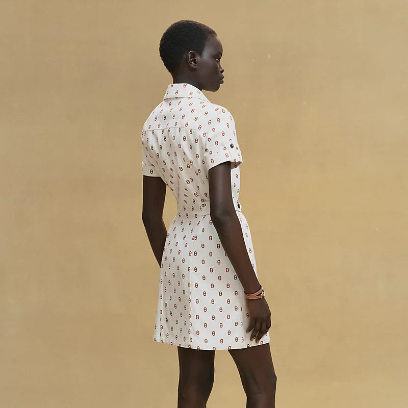 Hermès Abito stampa “Chaîne d’Ancre” Marron Fauve