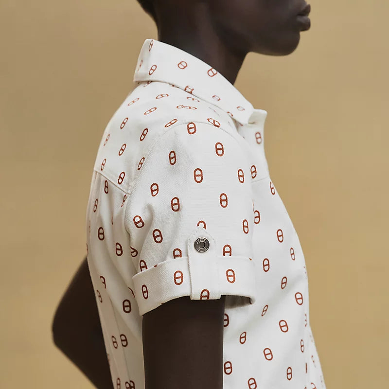 Hermès Abito stampa “Chaîne d’Ancre” Marron Fauve