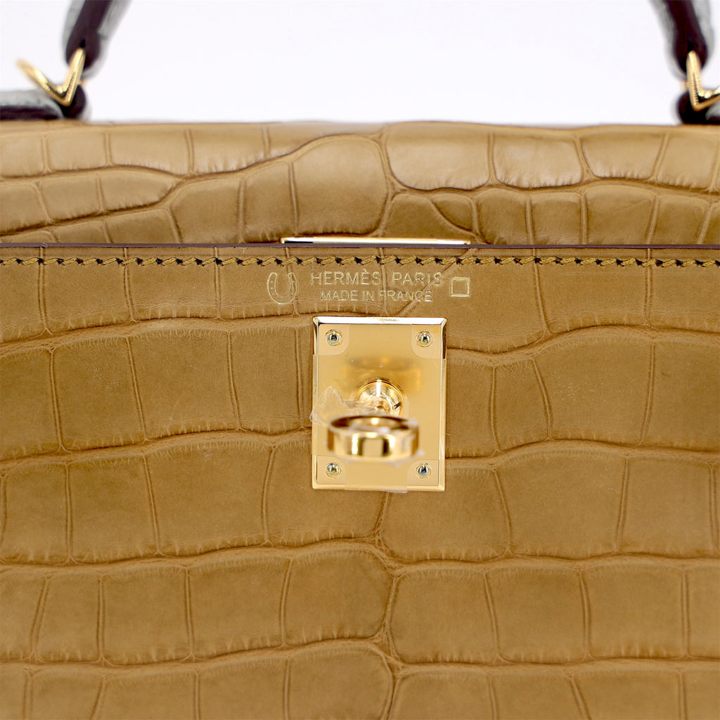 Hermès Min Kelly ll HSS Gris Perle Kraft Alligator GHW