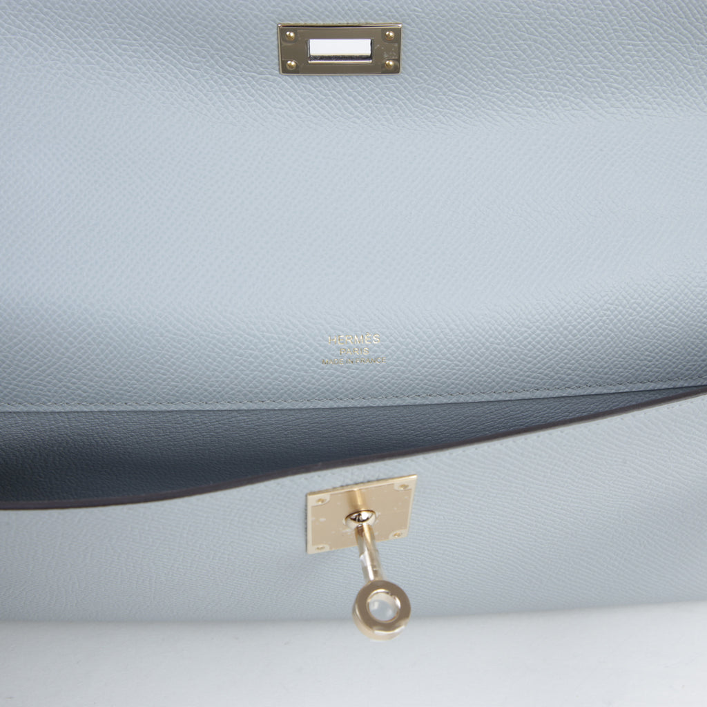Hermès Kelly Cut Bleu Glacier Epsom PBHW