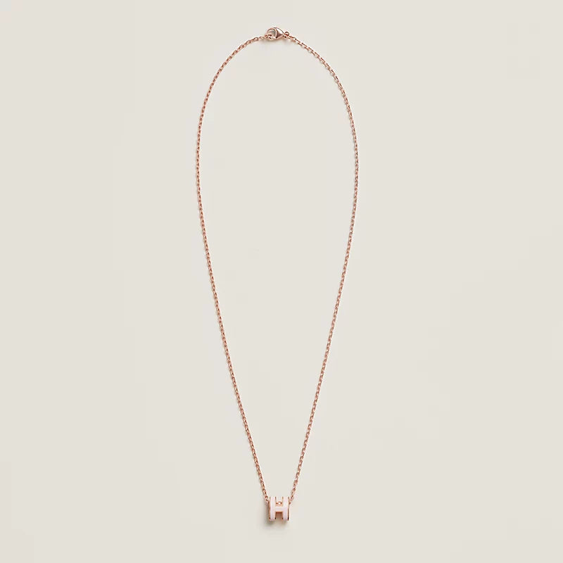 Hermès Mini Pop H Pendant Rose Gold Plated - Rose Dragee