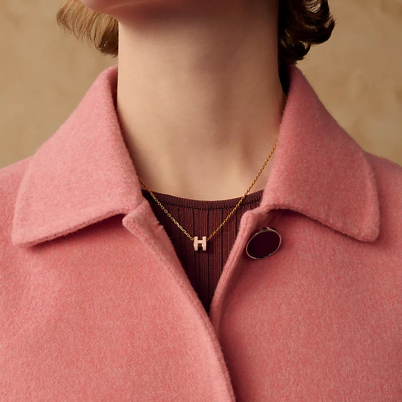 Hermès Mini Pop H Pendant Rose Gold Plated - Rose Dragee