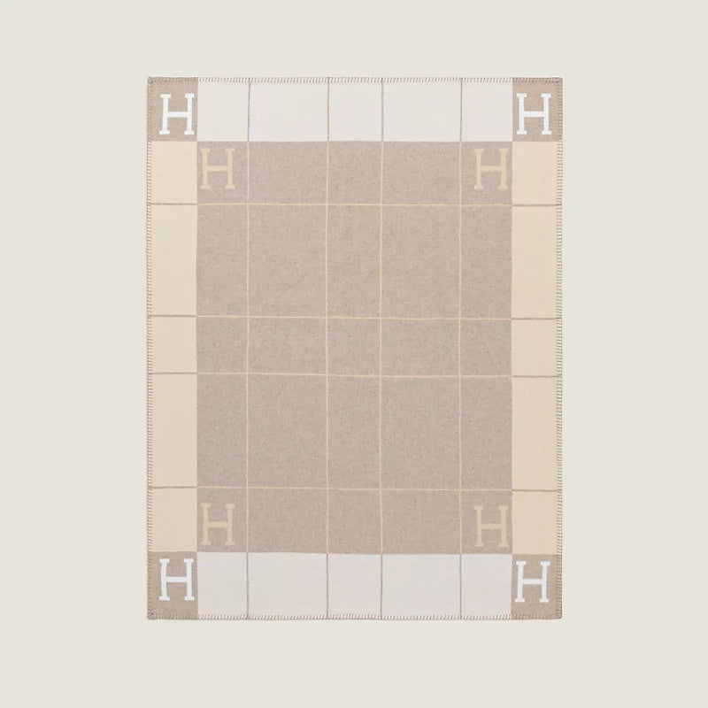 Hermès Avalon III throw blanket coco / camomille