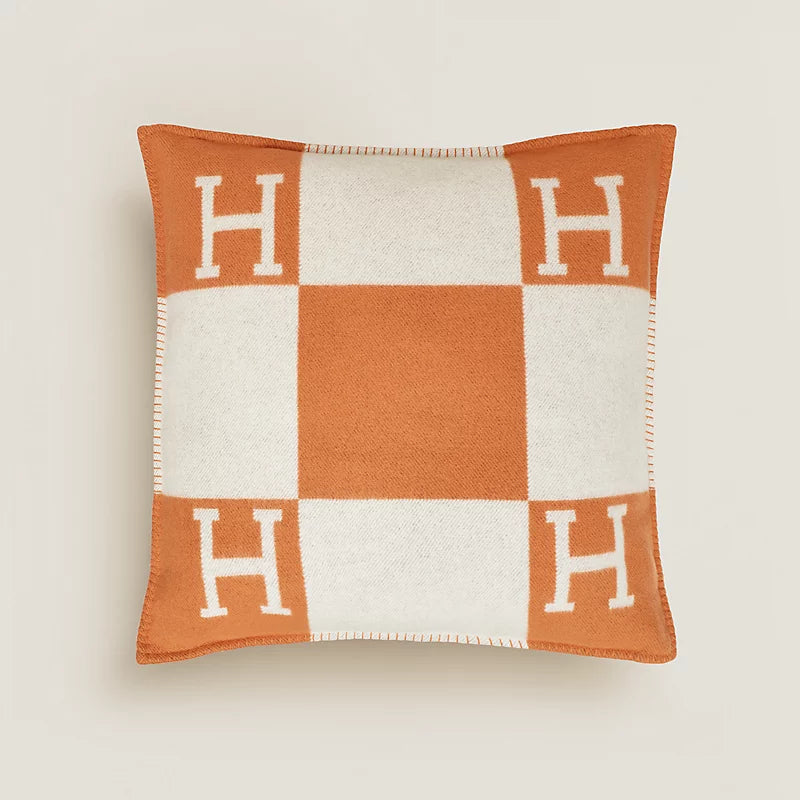 Hermès Avalon pillow, large model écru / potiron