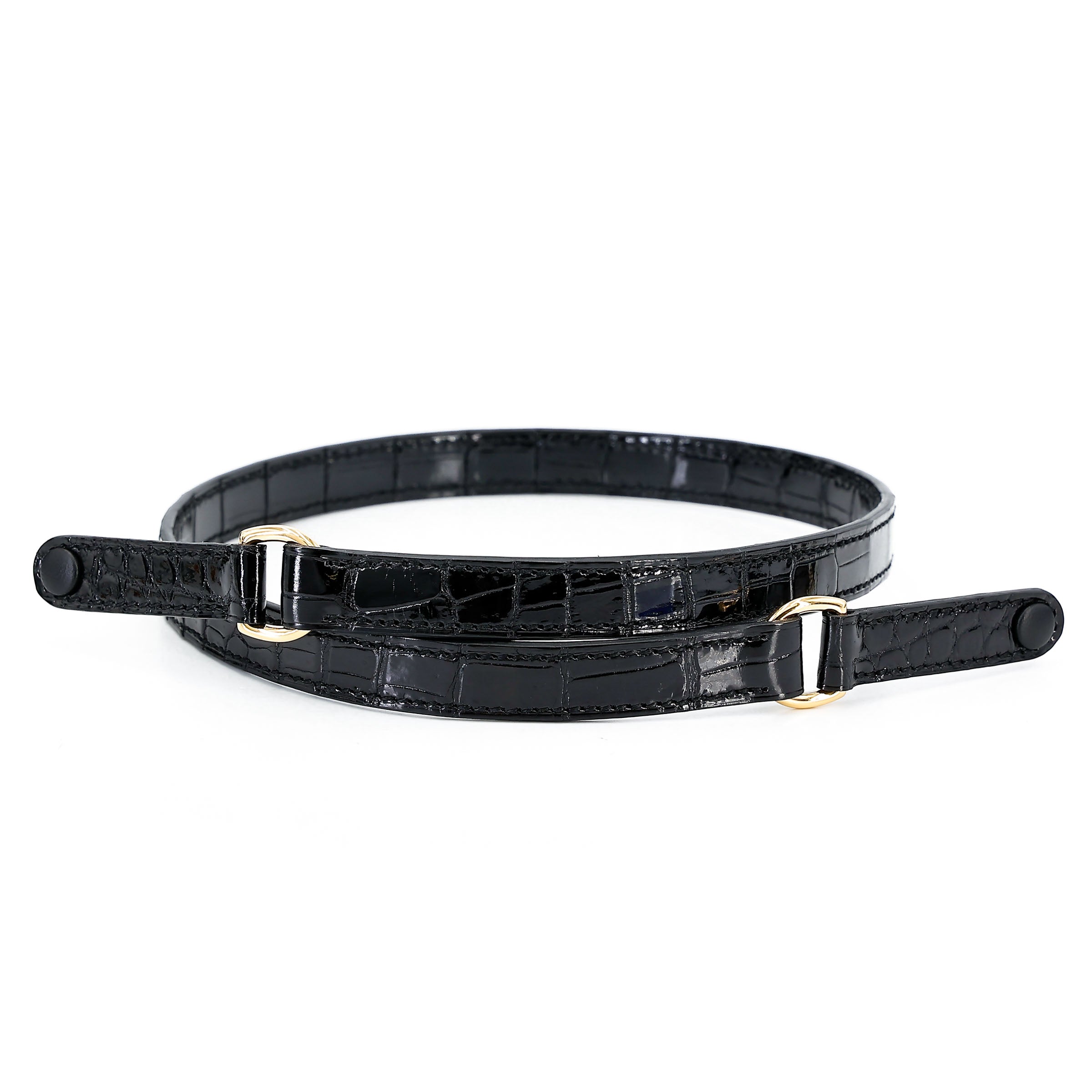 Hermès Kelly Elan Folie Noir Shiny Porosus Crocodile Ostrich Feather GHW