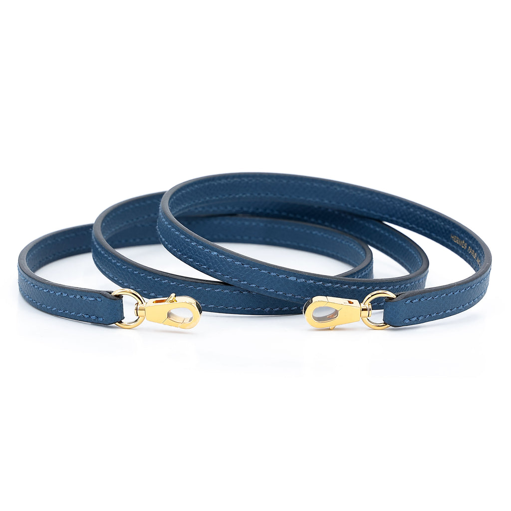 Hermès Mini Kelly II Deep Blue GHW