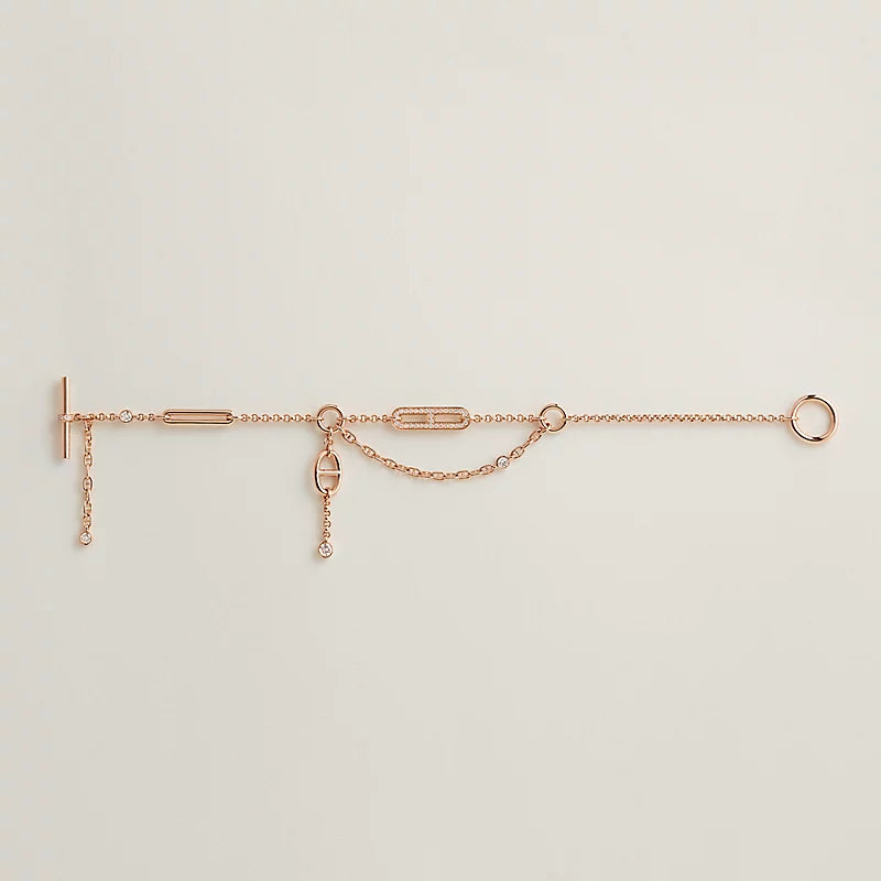 Hermès Chaos Anchor Chain Bracelet Rose Gold