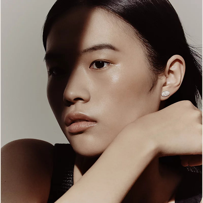 Hermès Anchor Chain Contour Earrings White Gold Diamond