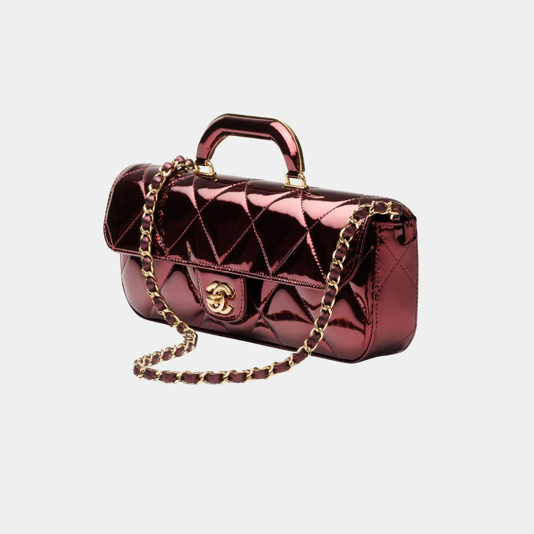 Chanel Small Classic Bag Cotton Tweed &amp; Gold Metal Black