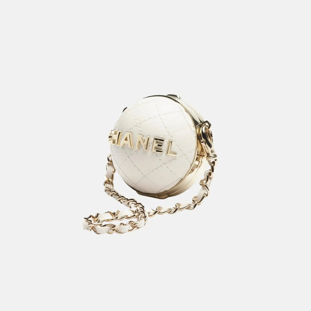 Chanel Mini Bag Charm, Beige, Front