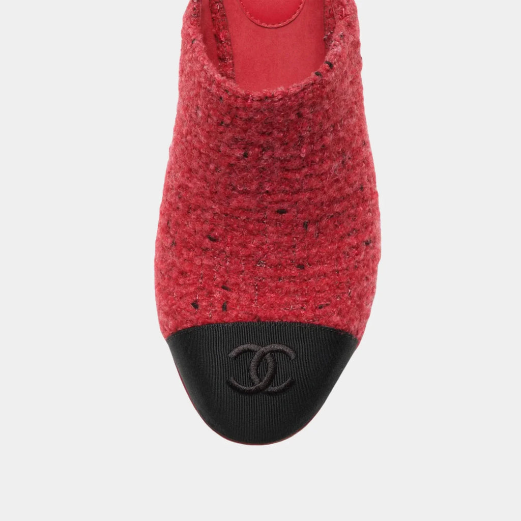 Chanel Slingbacks in Tweed and Grosgrain