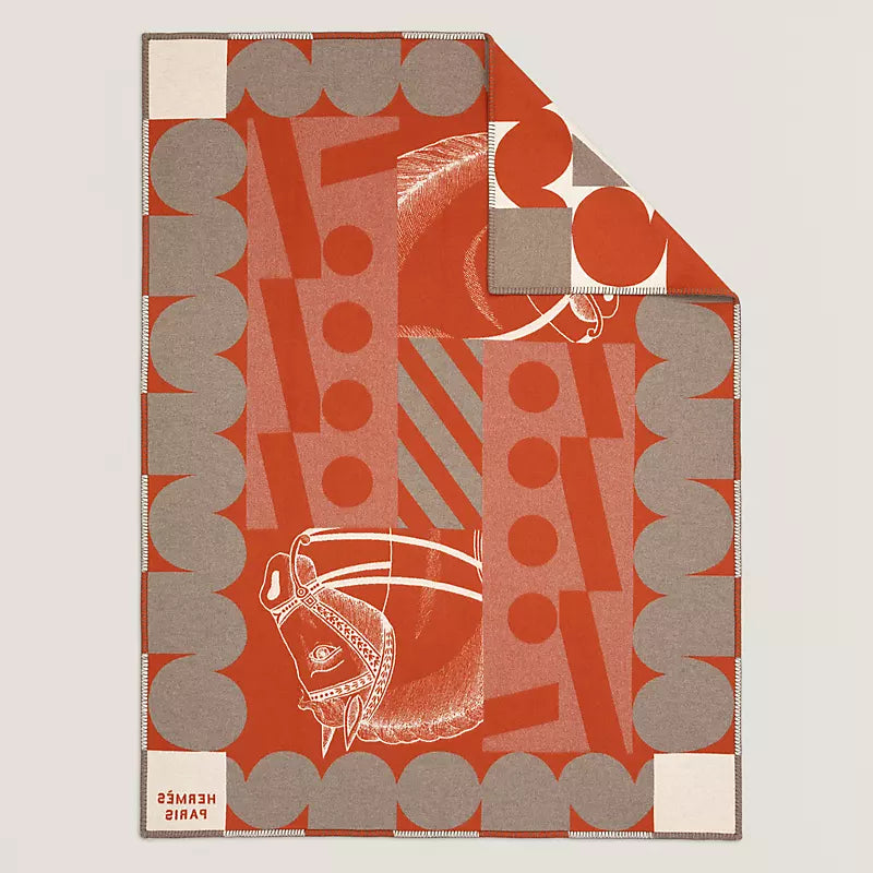 Hermès Cheval Joker blanket rouge H