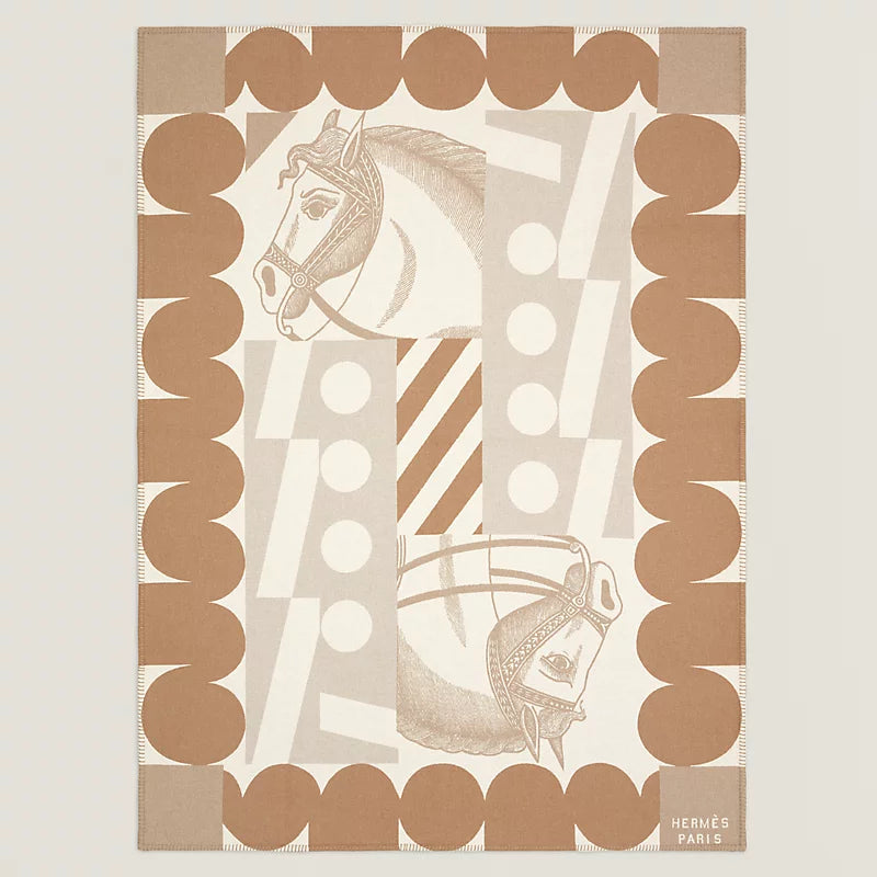 Hermès Cheval Joker blanket noisette