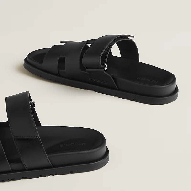 Hermès Mens Chypre Sandals Noir