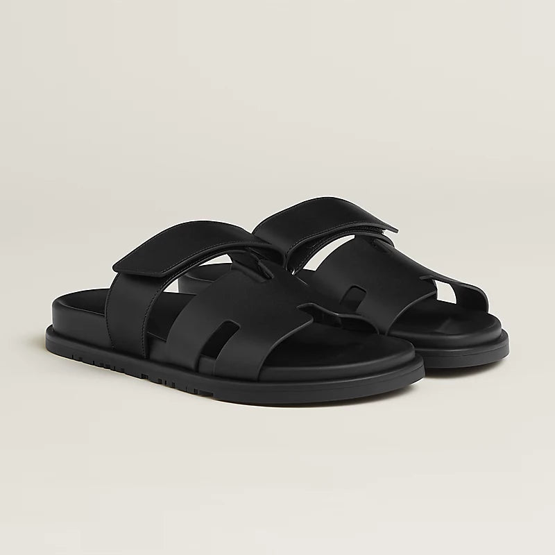 Hermès Mens Chypre Sandals Noir