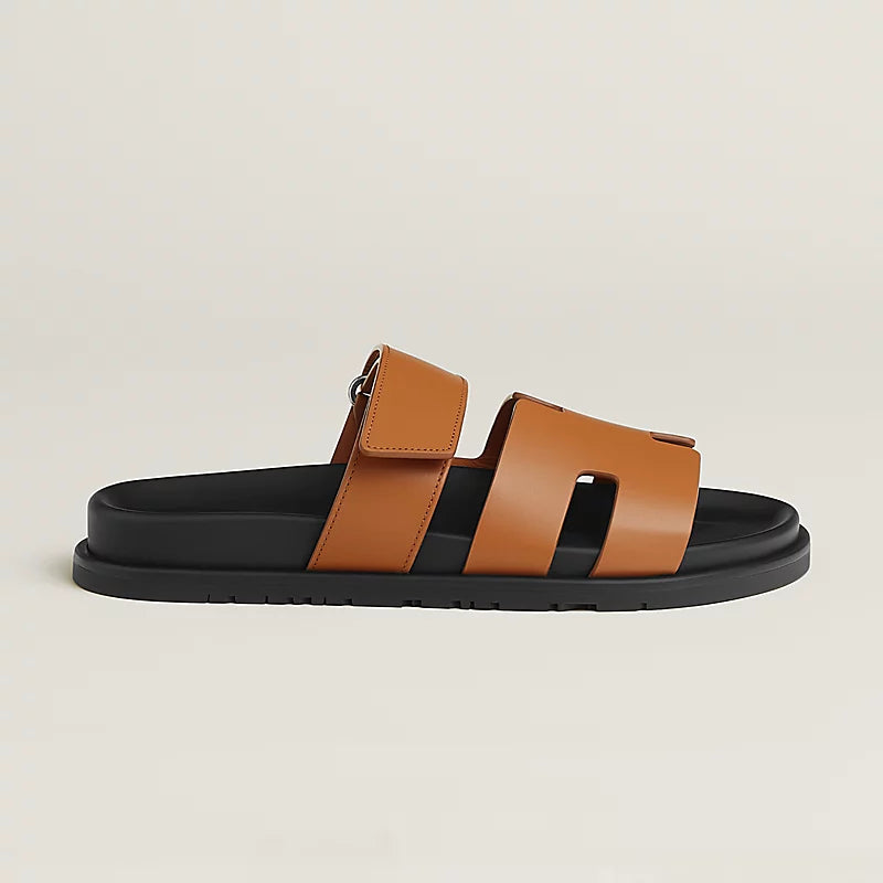 Hermès Mens Chypre Sandals Naturel