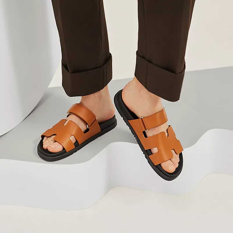 Hermès Mens Chypre Sandals Naturel