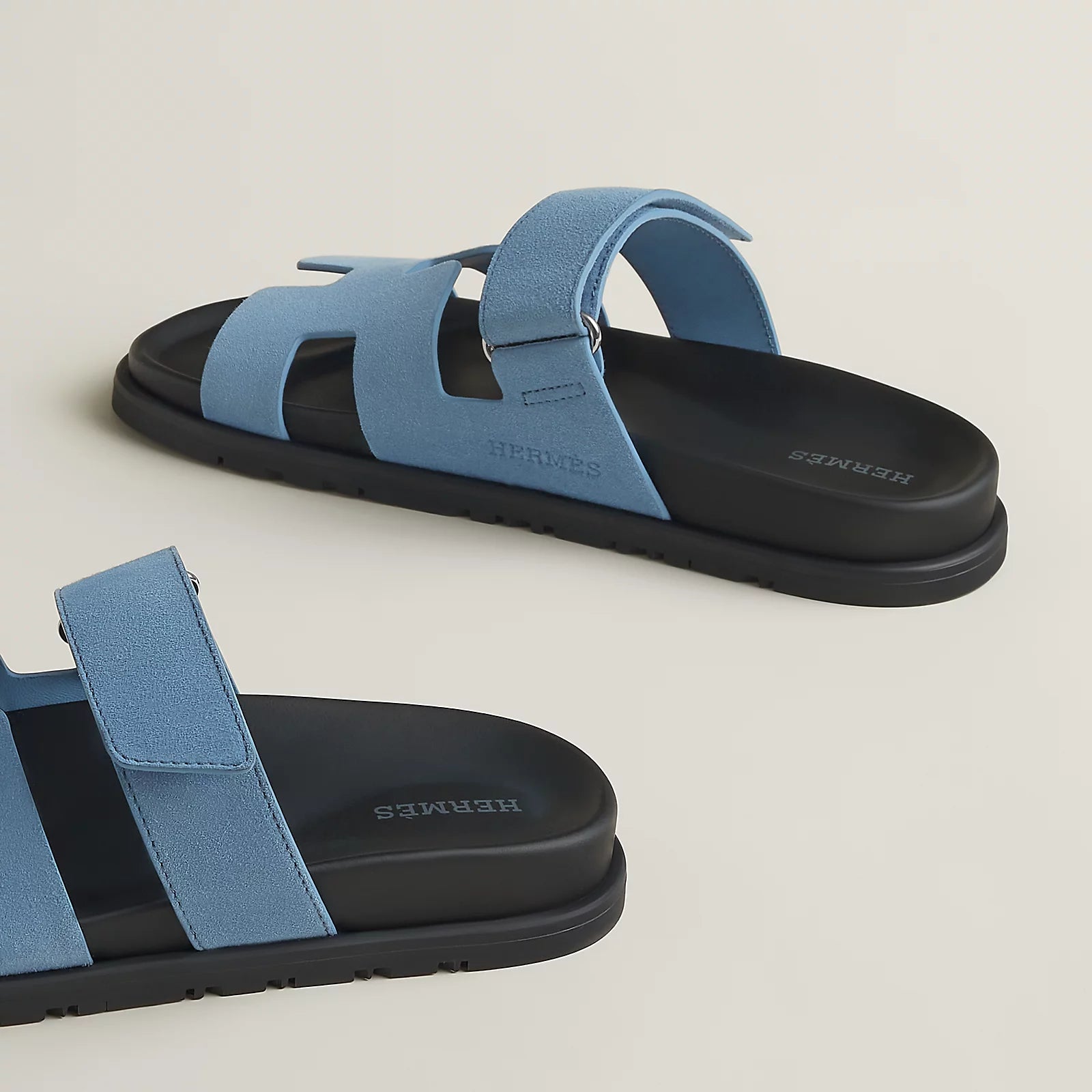 Hermès Chypre Sandals Bleu Jean