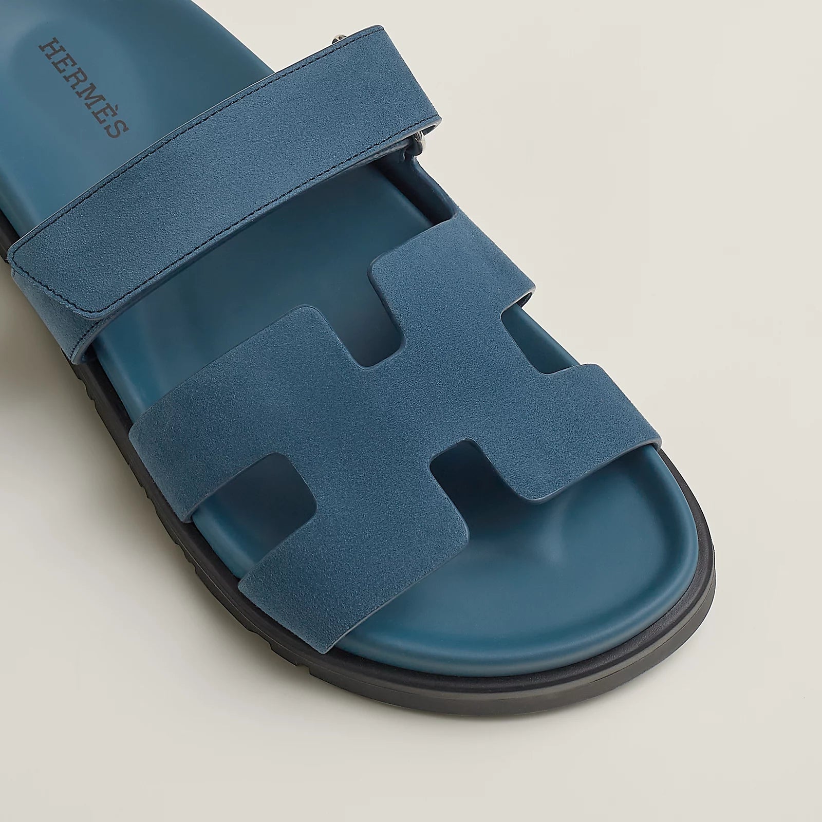 Hermès Chypre Sandals Bleu Turquin