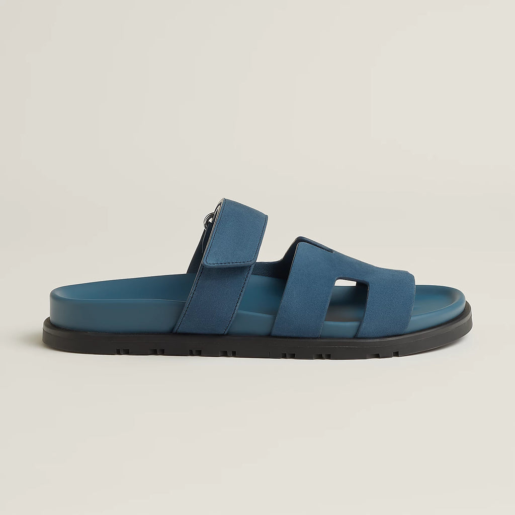Hermès Chypre Sandals Bleu Turquin