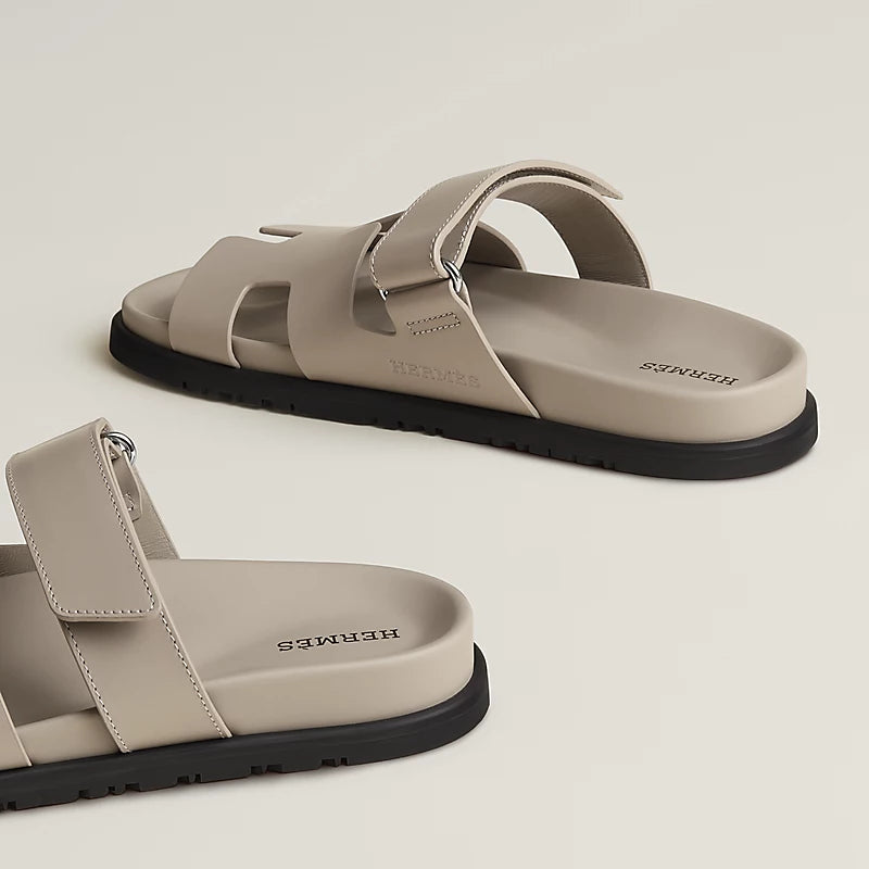 Hermès Chypre Sandals Beige Galet