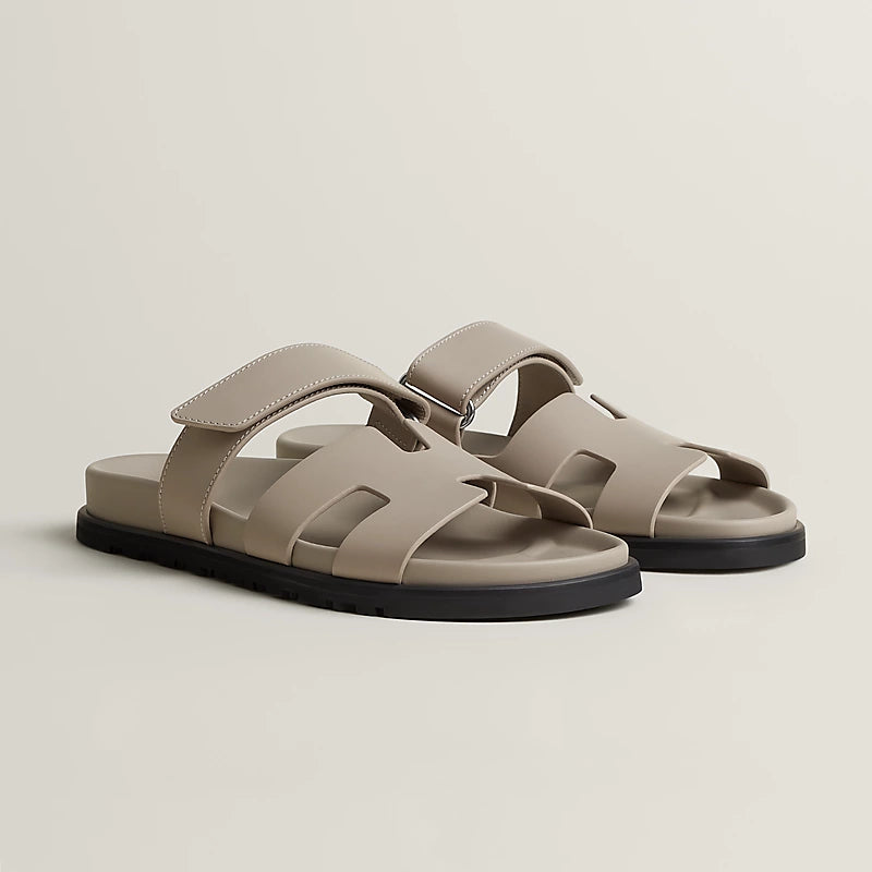 Hermès Chypre Sandals Beige Galet