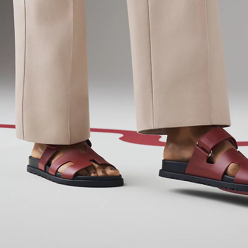 Hermès Chypre Sandals Rouge H