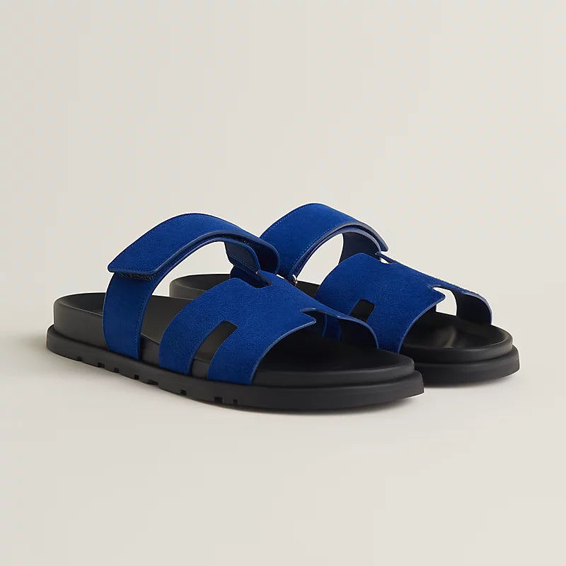 Hermès Mens Chypre Sandals Bleu Smalt