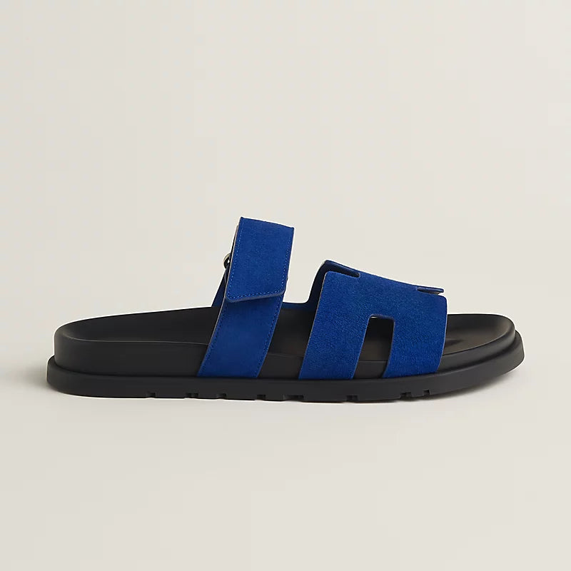 Hermès Mens Chypre Sandals Bleu Smalt