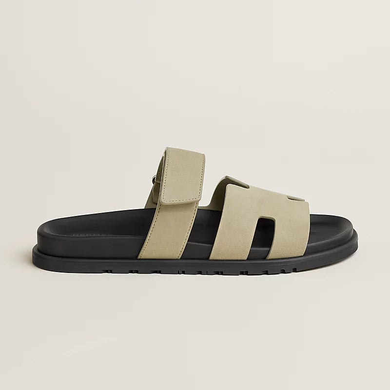 Hermès Mens Chypre Sandals Vert Mosaïque