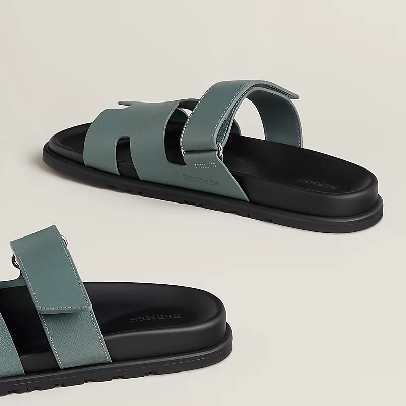 Hermès Mens Chypre Sandals Bleu Tonnerre