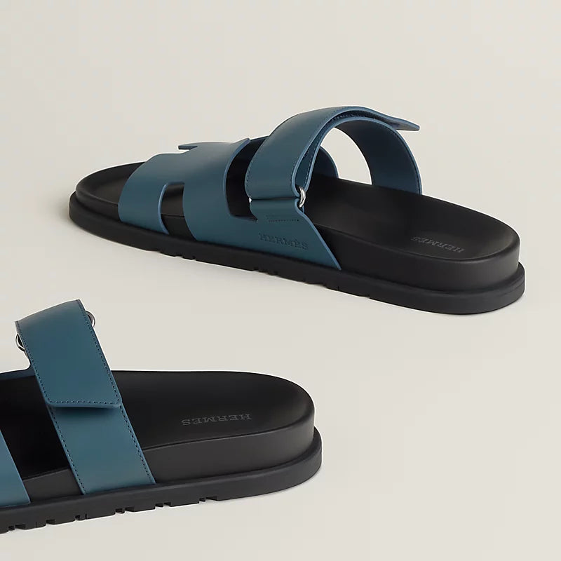 Hermès Mens Chypre Sandals Bleu Turquin