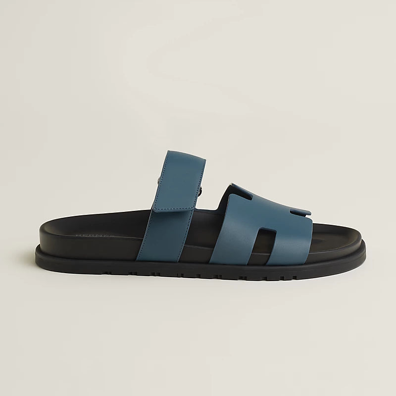 Hermès Mens Chypre Sandals Bleu Turquin