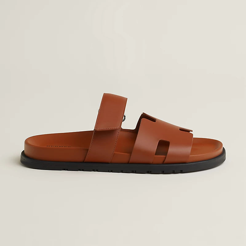 Hermès Mens Chypre Sandals Marron Doré