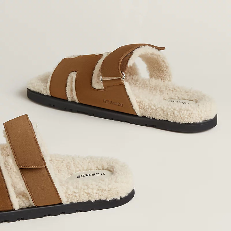 Hermès Mens Chypre Sandal Brun fumé / Écru