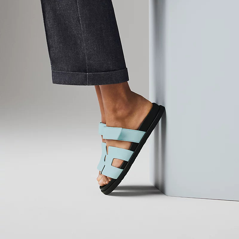 Hermès Chypre Sandals Bleu Brume