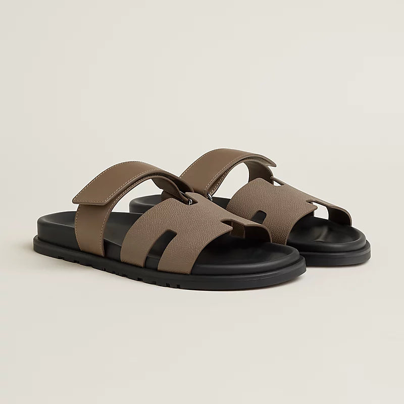 Hermès Mens Chypre Sandals Etoupe