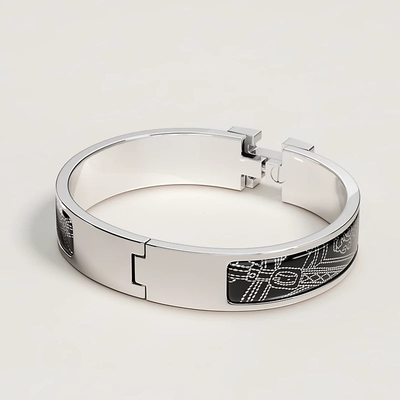 Hermès Clic H Brides de Gala Applique Pique Bracelet Palladium