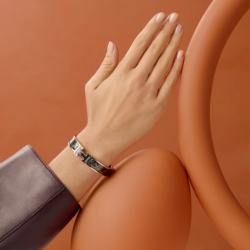 Hermès Clic H Brides de Gala Applique Pique Bracelet Palladium