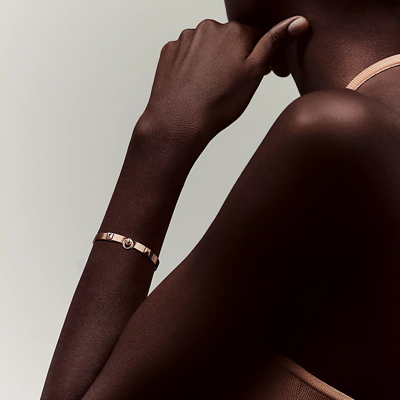 Hermès Dog Collar Bracelet Small Model Rose Gold