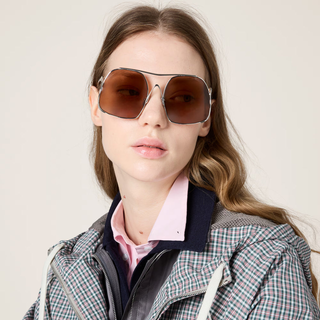 Miu Miu Checked technical fabric bomber jacket