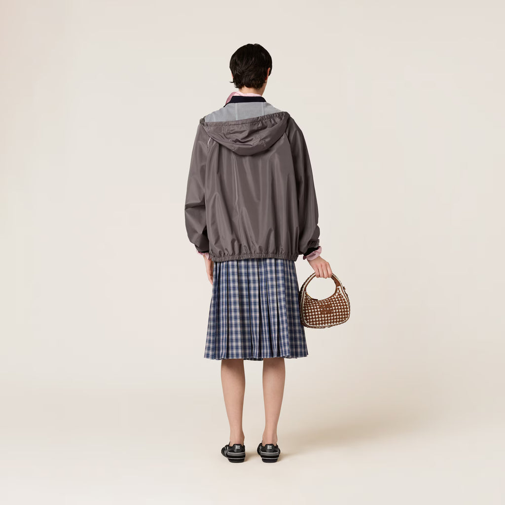 Miu Miu Technical silk zipper blouson jacket