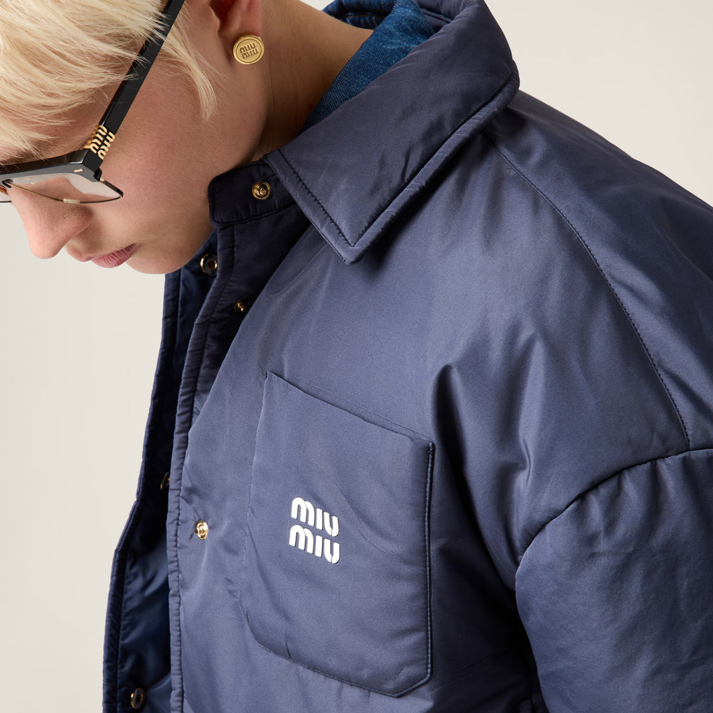 Miu Miu Technical pongé cropped down jacket