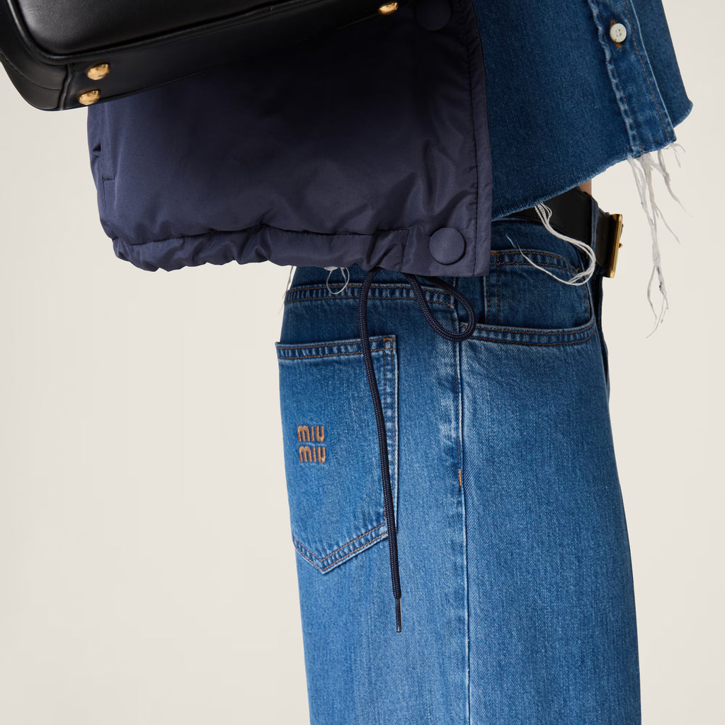 Miu Miu Technical pongé cropped down jacket