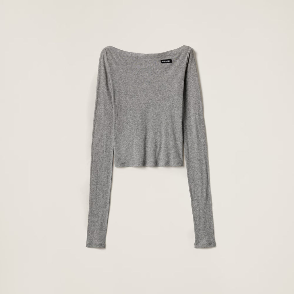 Miu Miu Ribbed jersey top