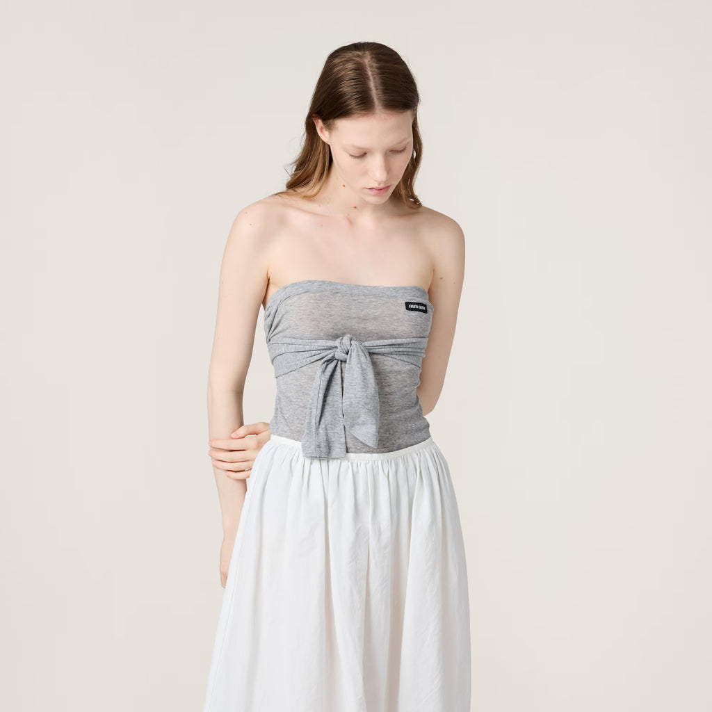 Miu Miu Ribbed jersey top