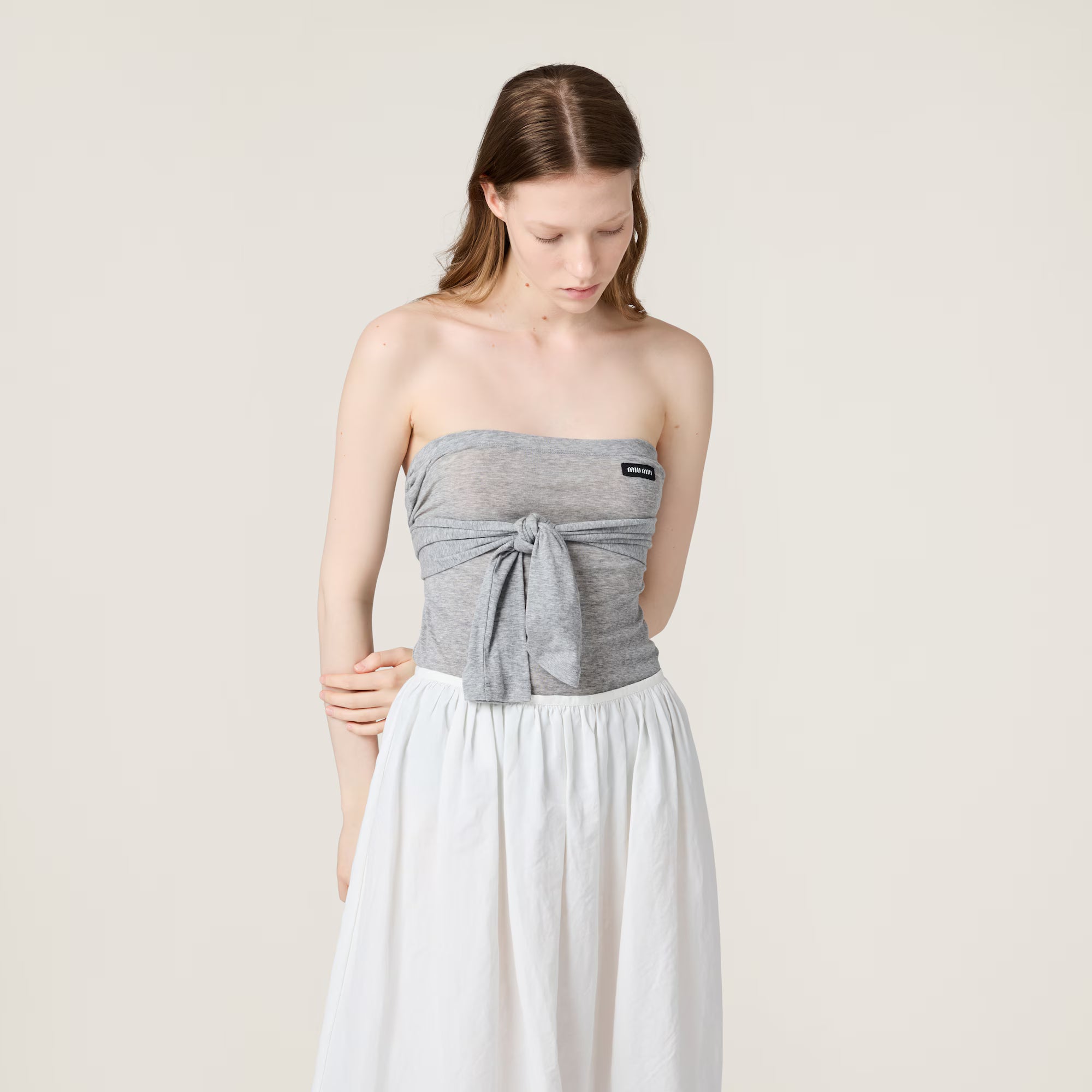 Miu Miu Ribbed jersey top