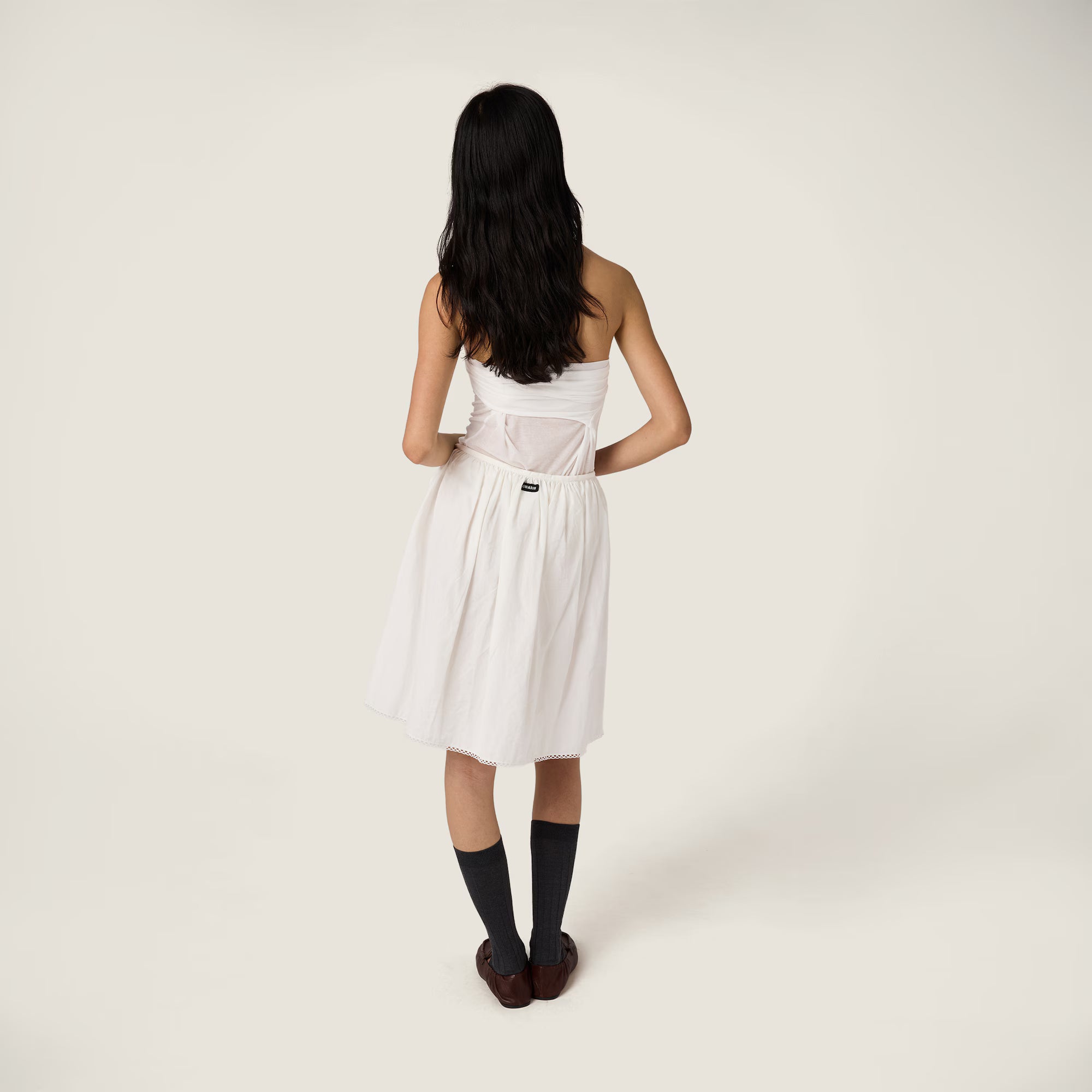 Miu Miu Ribbed jersey top White