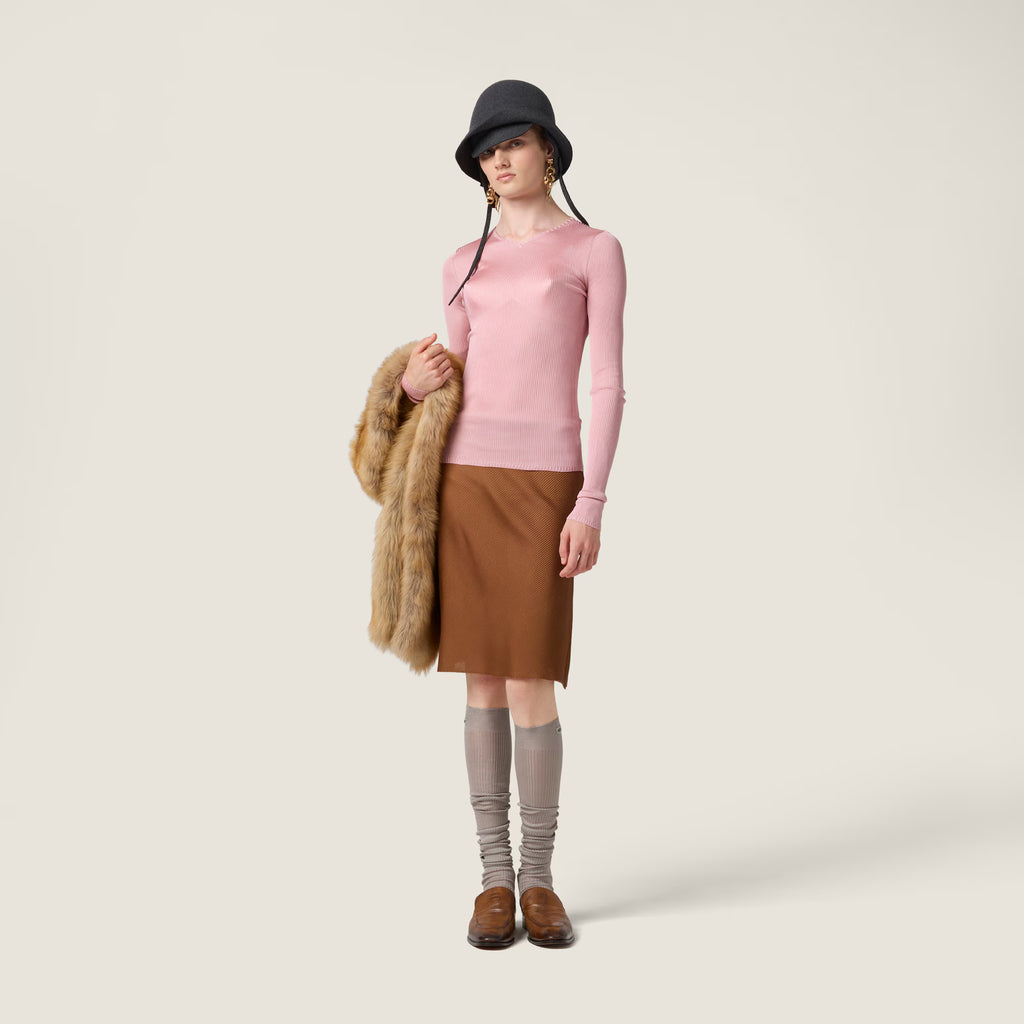 Miu Miu Silk V-neck Sweater