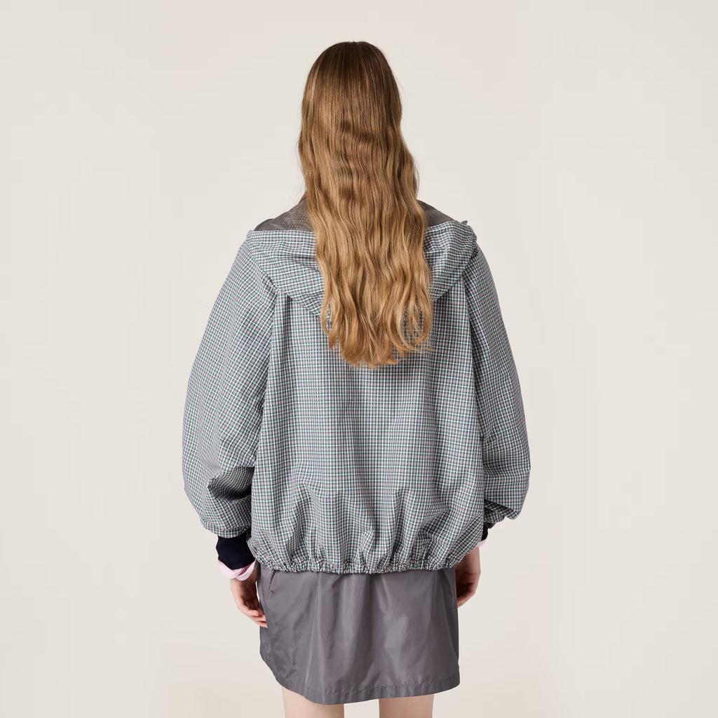 Miu Miu Checked technical fabric bomber jacket